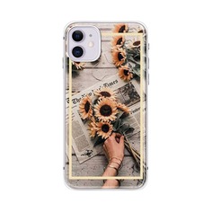 Чехол для iPhone с цветочным принтом и газетой 1шт Shein