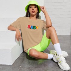 Футболка с текстовым принтом Shein