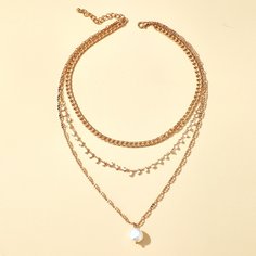 Многослойное ожерелье с искусственным жемчугом Shein
