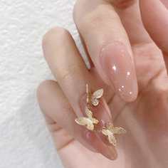 24шт накладные ногти и 1 лист двухсторонняя лента Shein