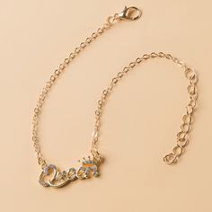 Браслет со стразами и буквами Shein