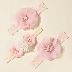3шт повязка на голову с декором цветка для девочек Shein