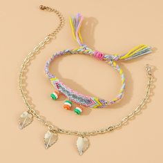 2шт браслет с листом Shein