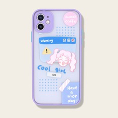 1шт чехол для iPhone с мультипликационным принтом Shein