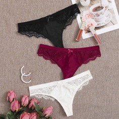 3 пакета трусики с кружевом Shein