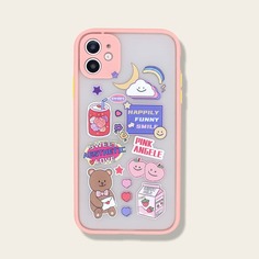 1шт чехол для iPhone с мультипликационным принтом Shein