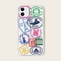 Чехол для iPhone с принтом 1шт Shein