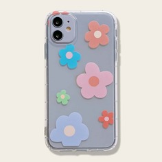 1шт чехол для iPhone с принтом цветка Shein