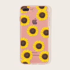 1шт чехол для iPhone с принтом подсолнуха Shein