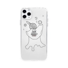 1шт прозрачный чехол для iPhone с принтом Shein