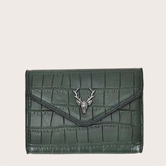 Кошелек с рельефным узором и декором оленя Shein