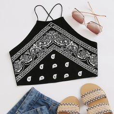 Чёрный Пейсли Бохо Размера плюс жилет Shein