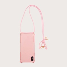 1шт однотонный чехол для iPhone и 1шт ремешок Shein