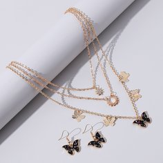 1 пара Серьги и ожерелье с бабочкой 1шт Shein