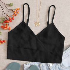 Трикотажный короткий топ Shein