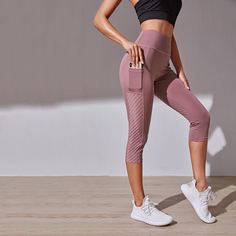 Пыльный Розовый с карманами Спортивные шорты Shein
