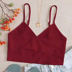 Трикотажный короткий топ Shein