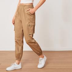 Однотонные брюки с карманом Shein