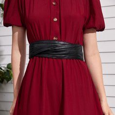 Однотонный ремень из искусственной кожи Shein