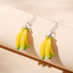 Серьги-подвески с декором банана Shein
