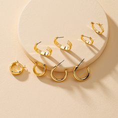 Однотонные серьги 4 пары Shein