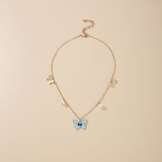 Ожерелье с искусственным жемчугом и бабочкой Shein