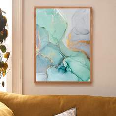 Стенная живопись с мраморным узором без рамки Shein