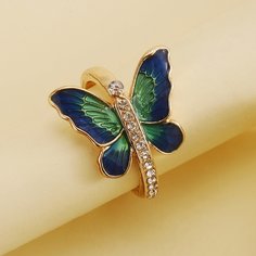 Кольцо в форме бабочки со стразами Shein