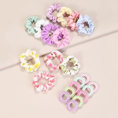 22шт резинка для волос с узором фруктов для девочек Shein