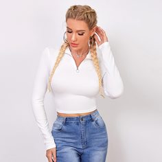 Короткий топ на молнии Shein