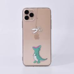 1шт прозрачный чехол для iPhone с мультипликационным принтом Shein