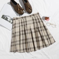 Мини плиссированная юбка в клетку Shein