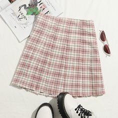 Юбка в клетку с молнией Shein