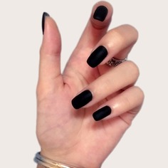 24шт Однотонные накладные ногти и 1 лист ленты Shein