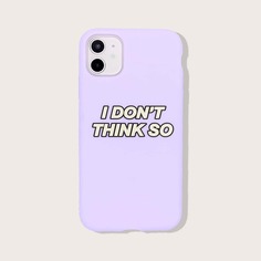1шт чехол для iPhone с текстовым принтом Shein