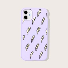 1шт чехол для iPhone с узором молнии Shein