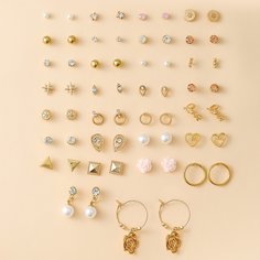 30 пар серьги с декором цветка и искусственными жемчугами Shein
