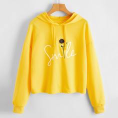 на кулиске Со цветочками Повседневный Свитшоты Shein