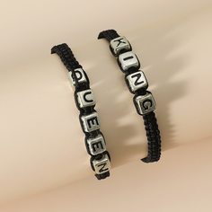 2шт плетеный браслет для пары в текстовой форме Shein