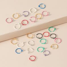 40шт кольцо для носа со стразами Shein