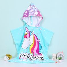 Детское банное полотенце с единорогом 1шт Shein