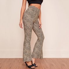 Расклешенные брюки с леопардовым принтом Shein