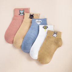 Носки с мультипликационным рисунком 5 пар Shein