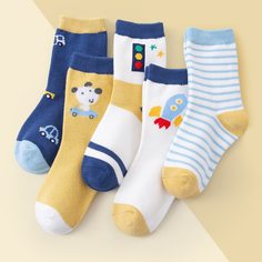 Носки в полоску для мальчиков 5 пар Shein
