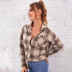 Блузка в клетку Shein