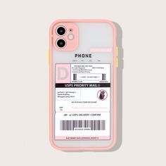 Чехол для iPhone с текстовым принтом 1шт Shein