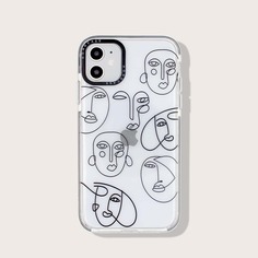 Чехол для iPhone с рисунком линий 1шт Shein