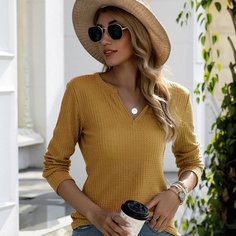 Однотонная трикотажная футболка Shein