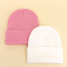 2шт детская трикотажная шапка Shein