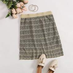 Юбка в клетку с эластичной талией Shein